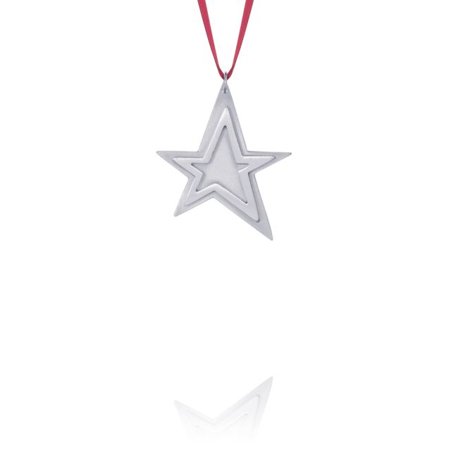 SOLID STAR COLLECTOR ORNAMENT 1976 -  - Amos Pewter