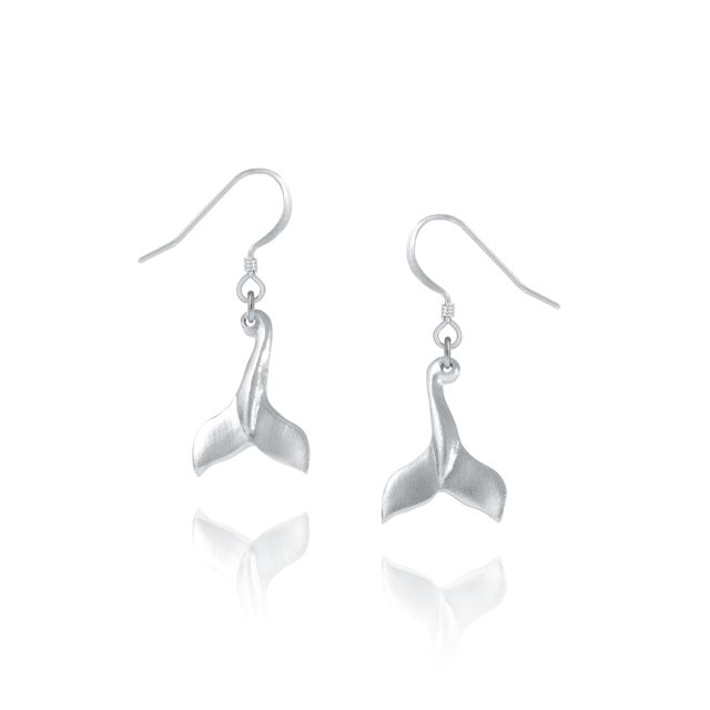 WHALE TAIL EARRINGS -  - Amos Pewter