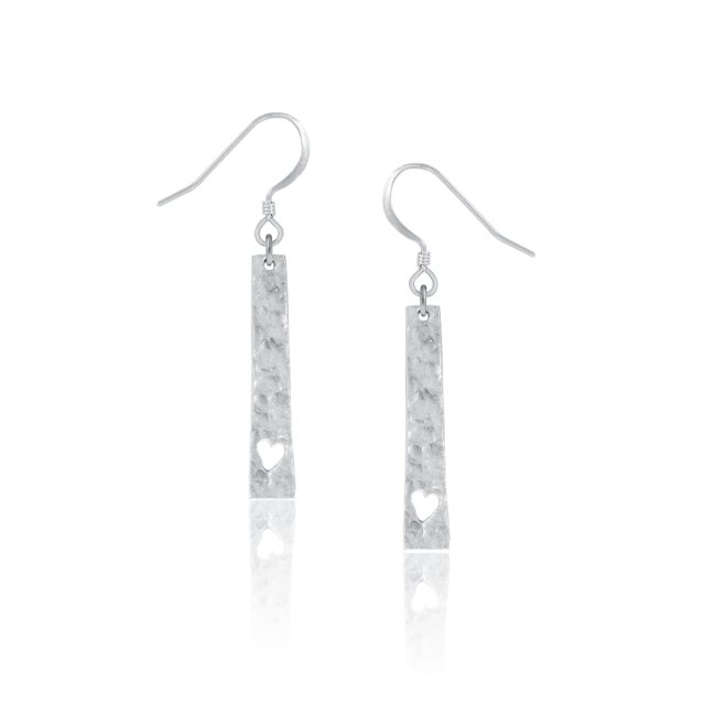 HEART BEAT EARRINGS - - Amos Pewter
