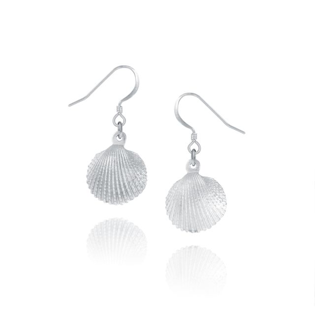 SCALLOP EARRINGS -  - Amos Pewter