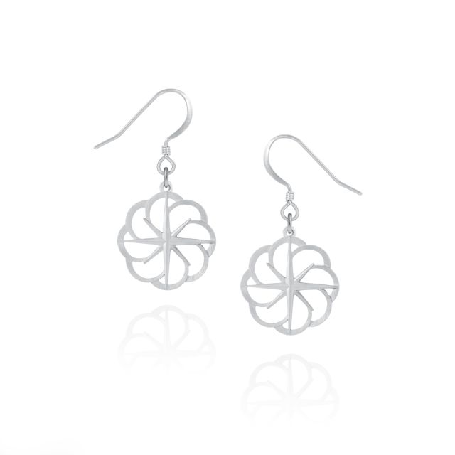 COMPASS ROSE EARRINGS -  - Amos Pewter