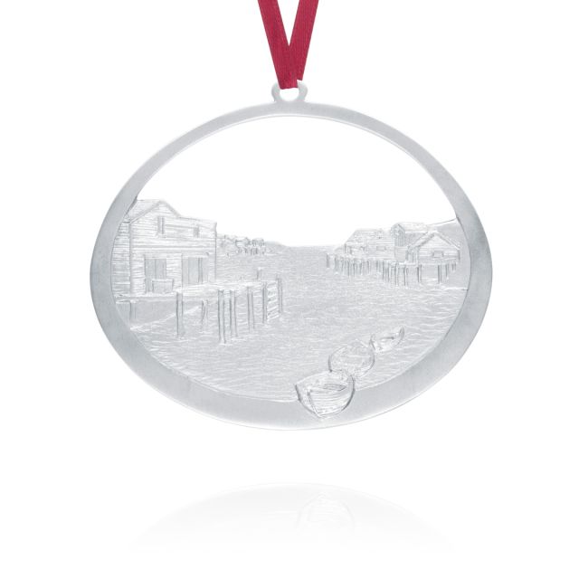 FISHING VILLAGE ORNAMENT -  - Amos Pewter