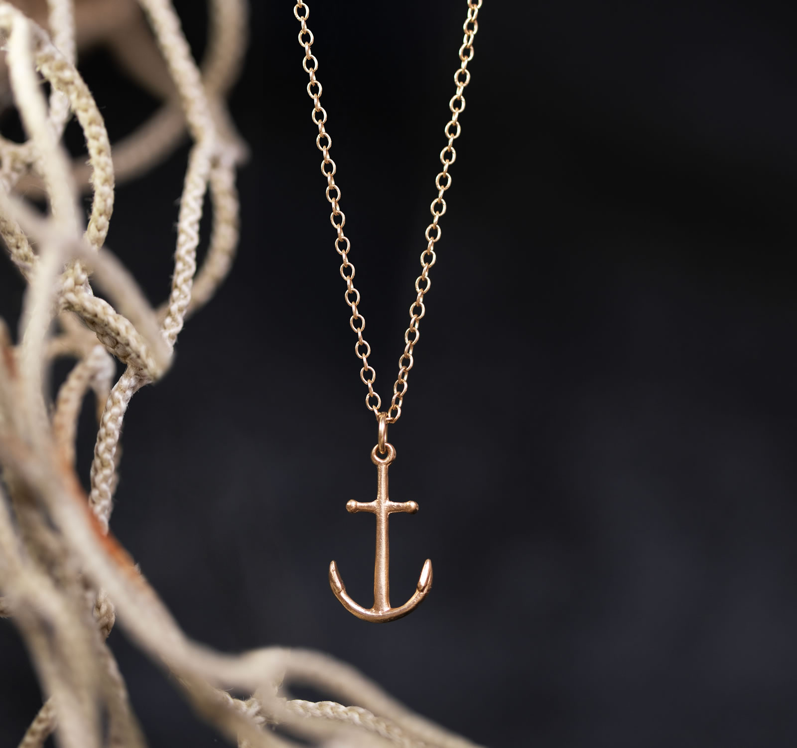Amos Anchor Gold Pendant