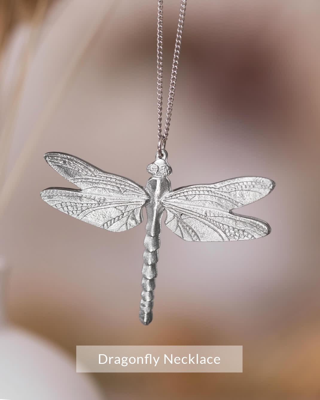 Pewter Dragonfly Necklace