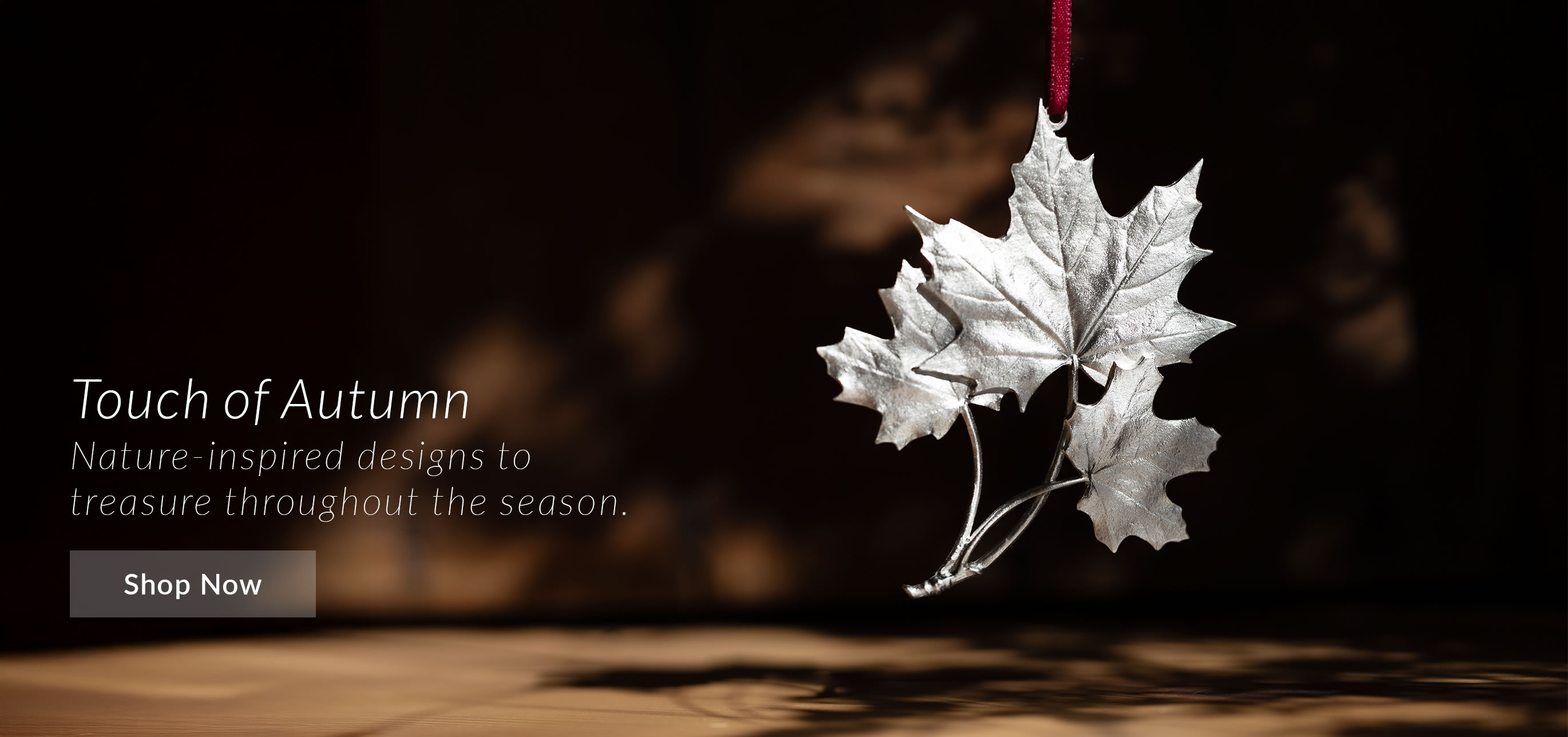 Pewter Maple Leaf Collector Ornament