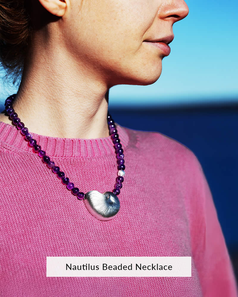 Pewter Necklace with beads